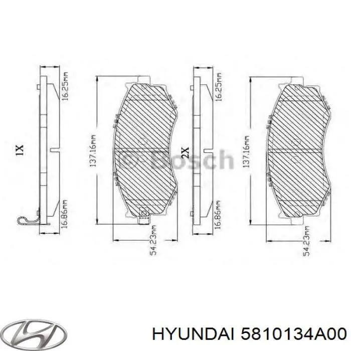 Колодки гальмівні передні, дискові 5810134A00 Hyundai/Kia