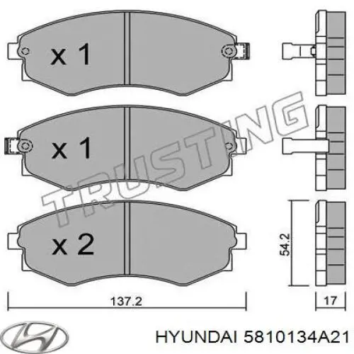 Гальмівні колодки Hyundai/Kia 5810134A21 ціна, від 16.06 USD