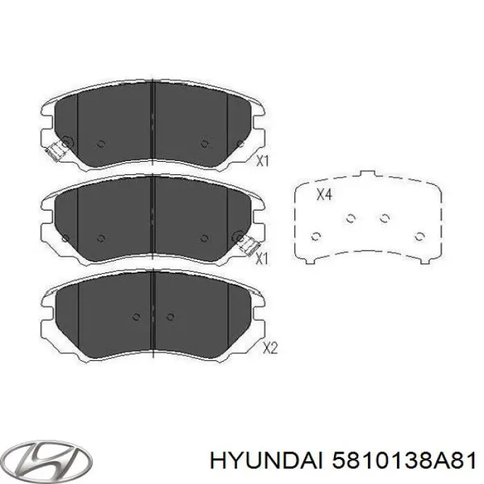 Купити 5810138A81 Hyundai/Kia Колодки гальмівні передні, дискові