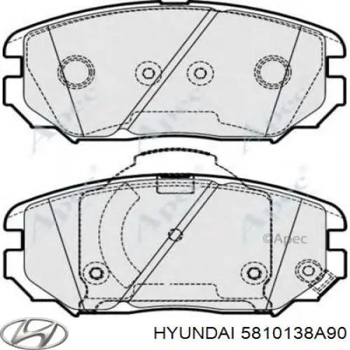 5810138A90 Hyundai/Kia Передні гальмівні колодки