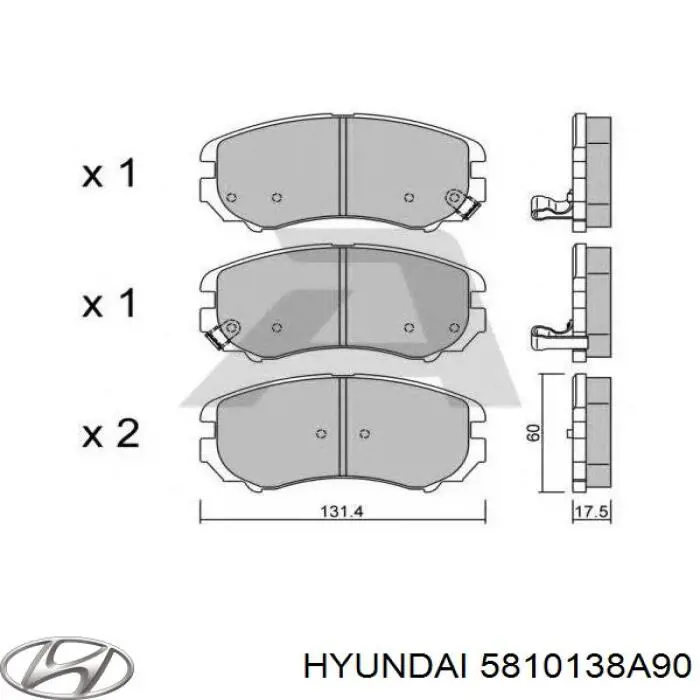 5810138A90 Hyundai/Kia колодки гальмівні передні, дискові