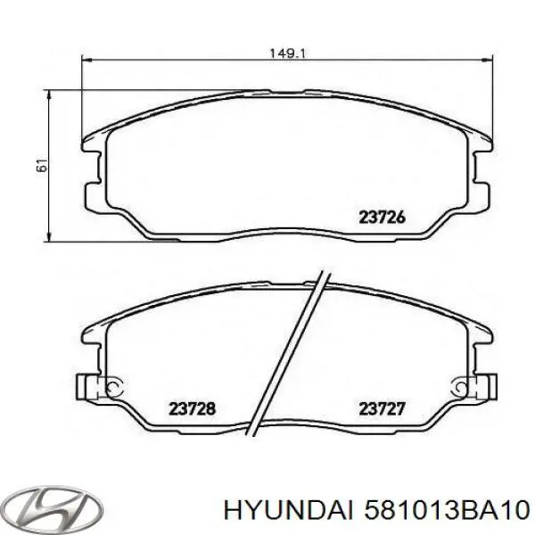581013BA10 Hyundai/Kia колодки гальмівні передні, дискові