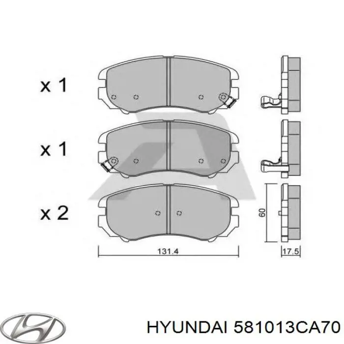 Купити 581013CA70 Hyundai/Kia Колодки гальмівні передні, дискові