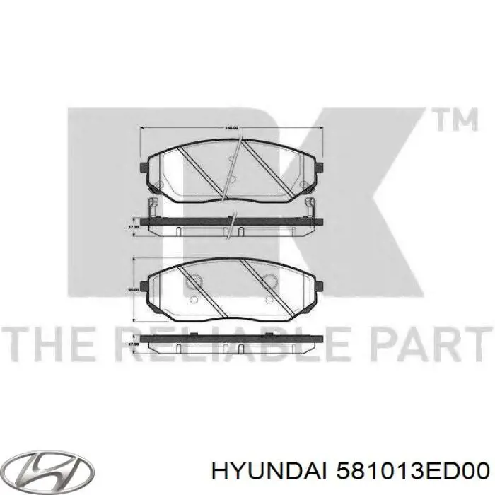 581013ED00 Hyundai/Kia Передні гальмівні колодки