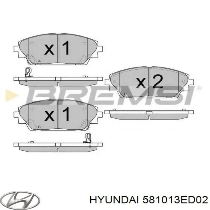 Купити 581013ED02 Hyundai/Kia Колодки гальмівні передні, дискові