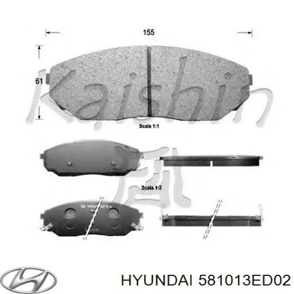 581013ED02 Hyundai/Kia Передні гальмівні колодки