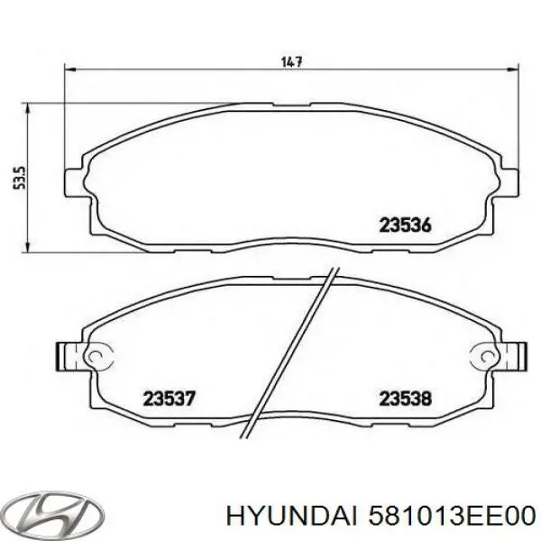 Передні тормозні колодки 581013EE00 Hyundai/Kia