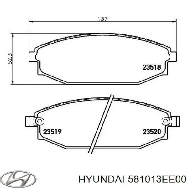 581013EE00 Hyundai/Kia Передні гальмівні колодки