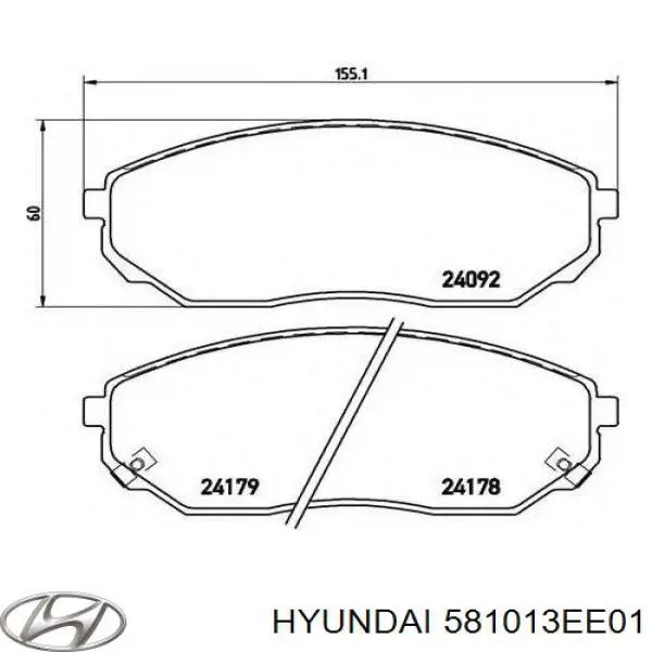 Купити 581013EE01 Hyundai/Kia Колодки гальмівні передні, дискові