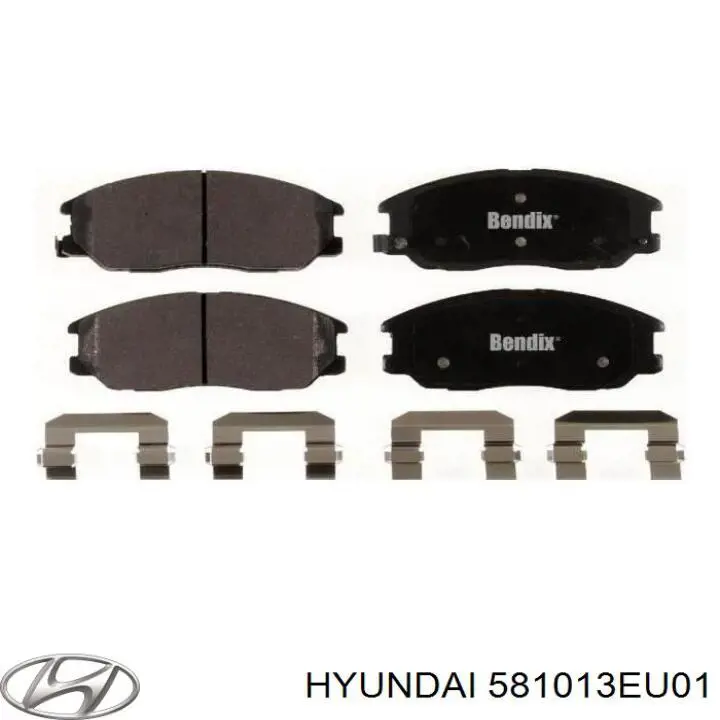 Колодки гальмівні передні, дискові 581013EU01 Hyundai/Kia