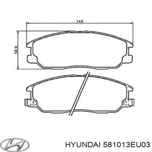 Колодки гальмівні передні, дискові 581013EU03 Hyundai/Kia