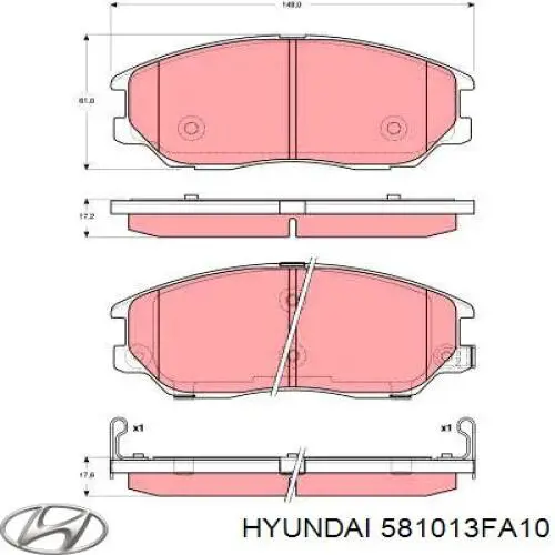 Гальмівні колодки Hyundai/Kia 581013FA10 ціна, від 34.34 USD