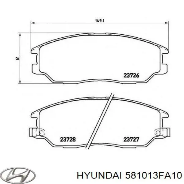 Гальмівні колодки Hyundai/Kia 581013FA10 ціна, від 34.34 USD