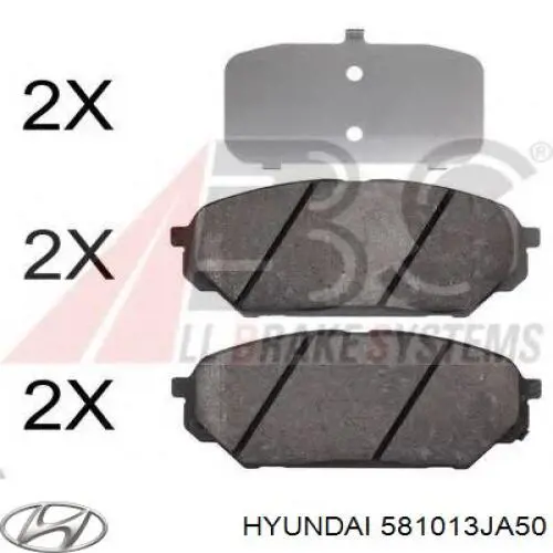 581013JA50 Hyundai/Kia Передні гальмівні колодки