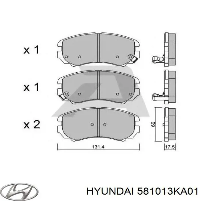 581013KA01 Hyundai/Kia колодки гальмівні передні, дискові