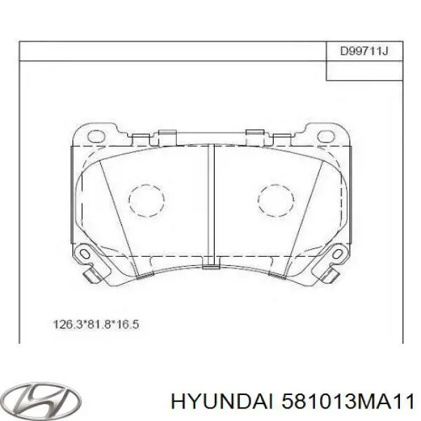Передні тормозні колодки 581013MA11 Hyundai/Kia