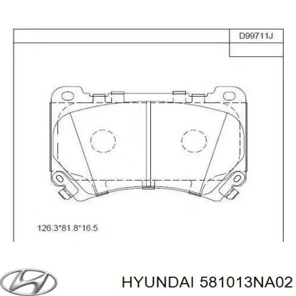 Купити 581013NA02 Hyundai/Kia Колодки гальмівні передні, дискові