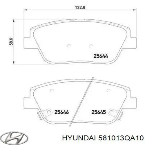 Купити 581013QA10 Hyundai/Kia Колодки гальмівні передні, дискові
