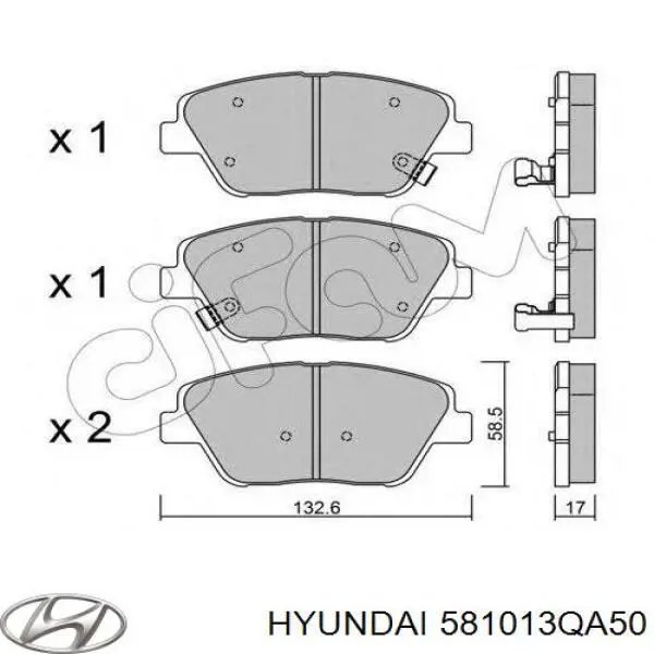 Передні тормозні колодки 581013QA50 Hyundai/Kia