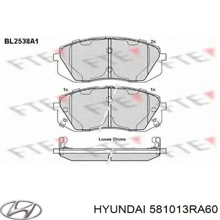 Купити 581013RA60 Hyundai/Kia Колодки гальмівні передні, дискові
