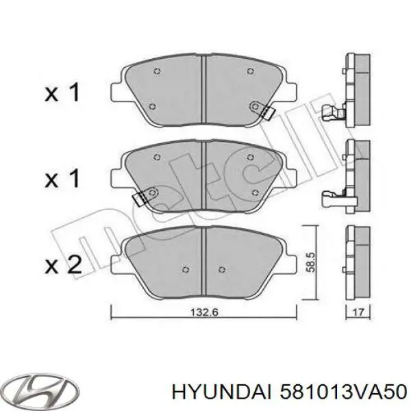 581013VA50 Hyundai/Kia колодки гальмівні передні, дискові