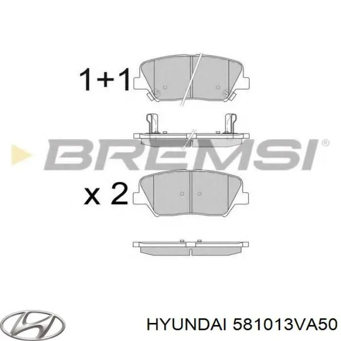 Гальмівні колодки Hyundai/Kia 581013VA50 ціна, від 24.46 USD