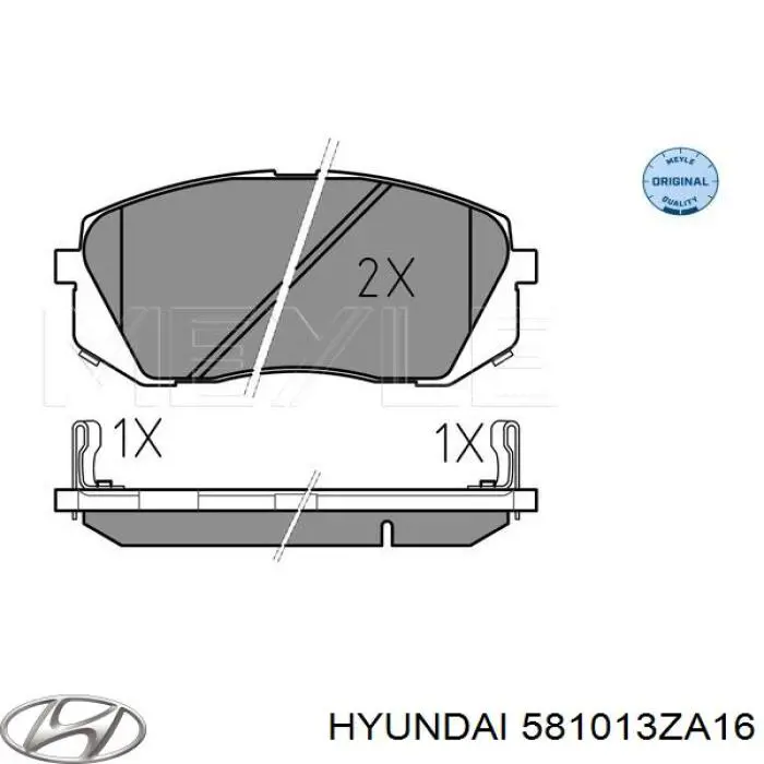 Колодки гальмівні передні, дискові 581013ZA16 Hyundai/Kia