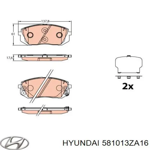 Купити 581013ZA16 Hyundai/Kia Колодки гальмівні передні, дискові