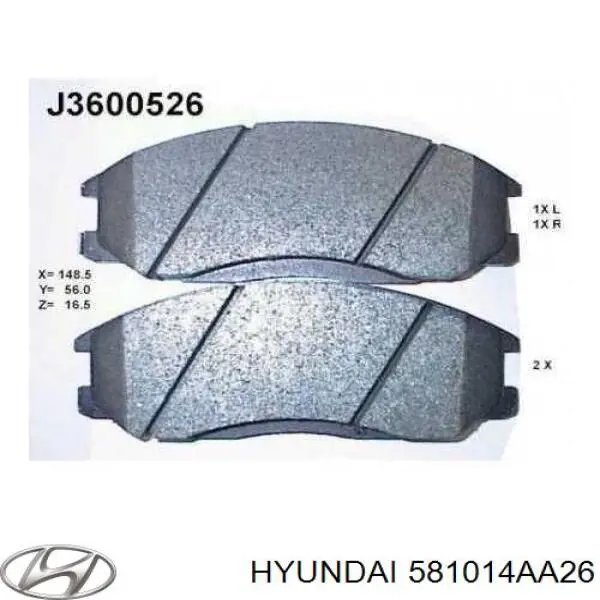 Гальмівні колодки Hyundai/Kia 581014AA26 ціна, від 21.51 USD