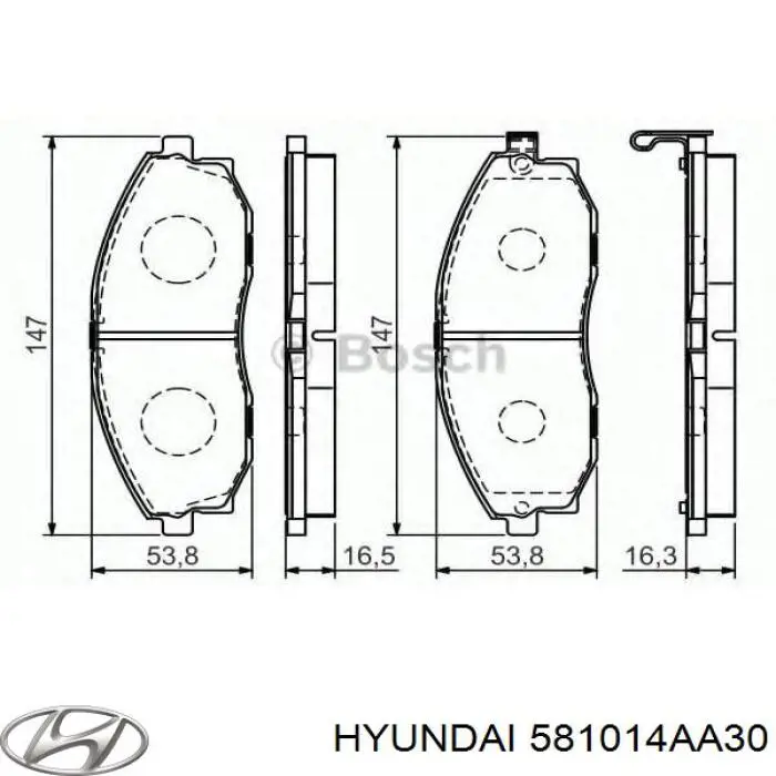 Тормозні колодки Hyundai/Kia 581014AA30