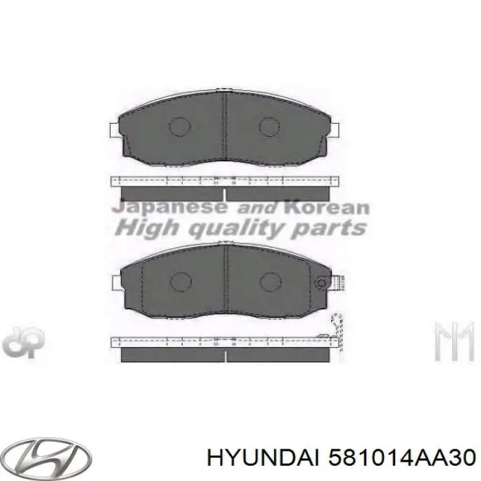 581014AA30 Hyundai/Kia Передні гальмівні колодки