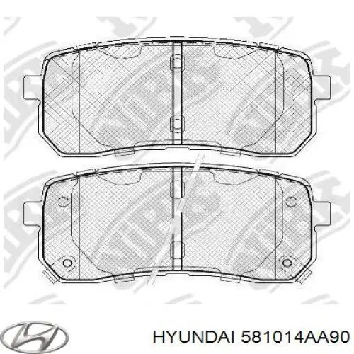 Передні тормозні колодки 581014AA90 Hyundai/Kia