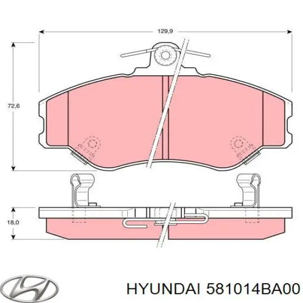 Гальмівні колодки Hyundai/Kia 581014BA00 ціна, від 15.33 USD
