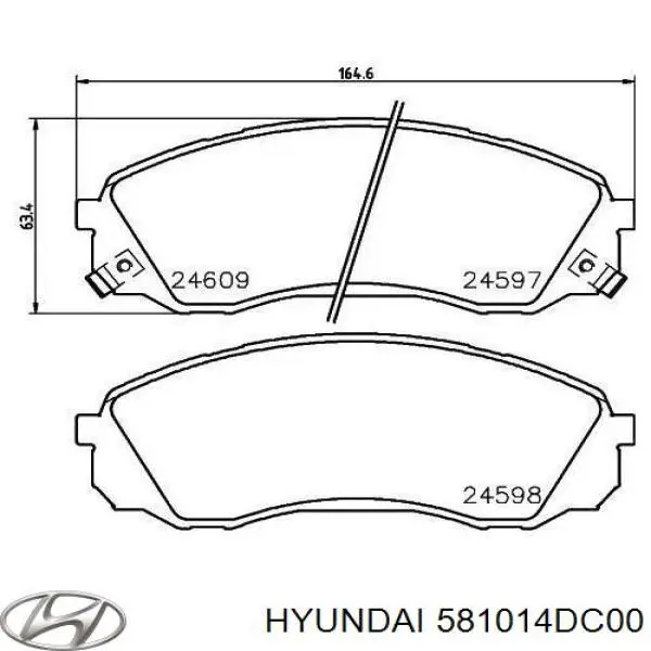 Купити 581014DC00 Hyundai/Kia Колодки гальмівні передні, дискові