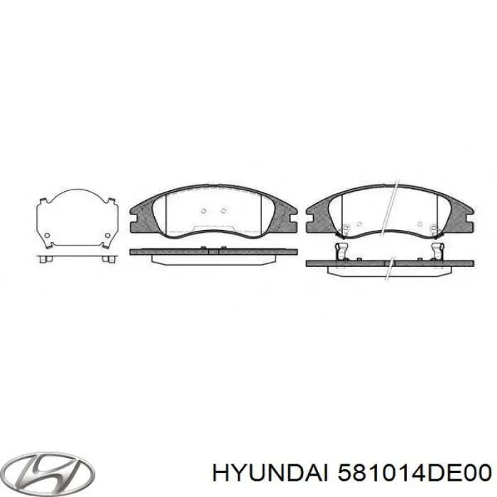 Купити 581014DE00 Hyundai/Kia Колодки гальмівні передні, дискові