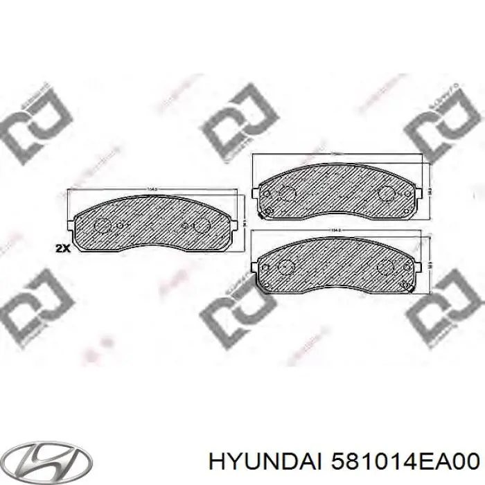 Передні тормозні колодки 581014EA00 Hyundai/Kia
