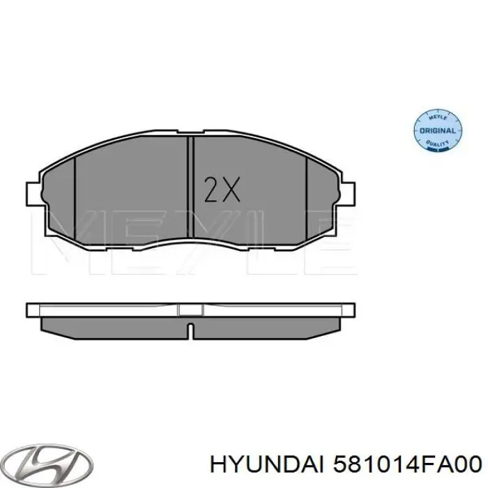581014FA00 Hyundai/Kia Передні гальмівні колодки