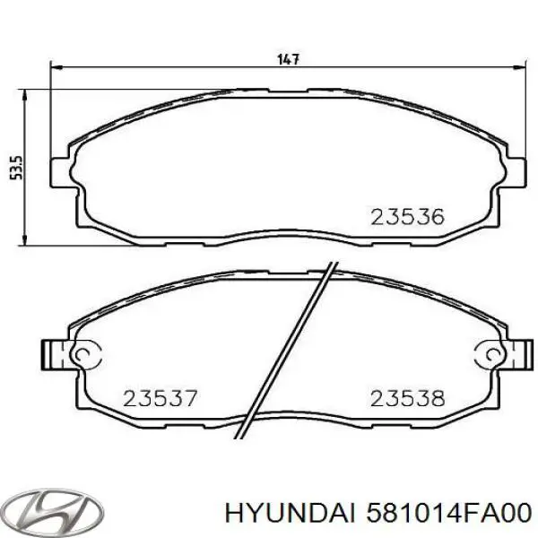 Купити 581014FA00 Hyundai/Kia Колодки гальмівні передні, дискові