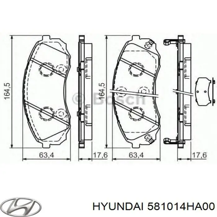 Колодки гальмівні передні, дискові 581014HA00 Hyundai/Kia