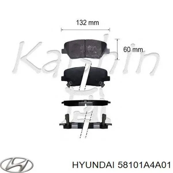 Купити 58101A4A01 Hyundai/Kia Колодки гальмівні передні, дискові