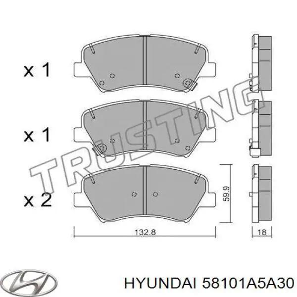 Гальмівні колодки Hyundai/Kia 58101A5A30 ціна, від 19.73 USD