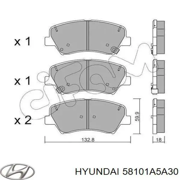 Купити 58101A5A30 Hyundai/Kia Колодки гальмівні передні, дискові