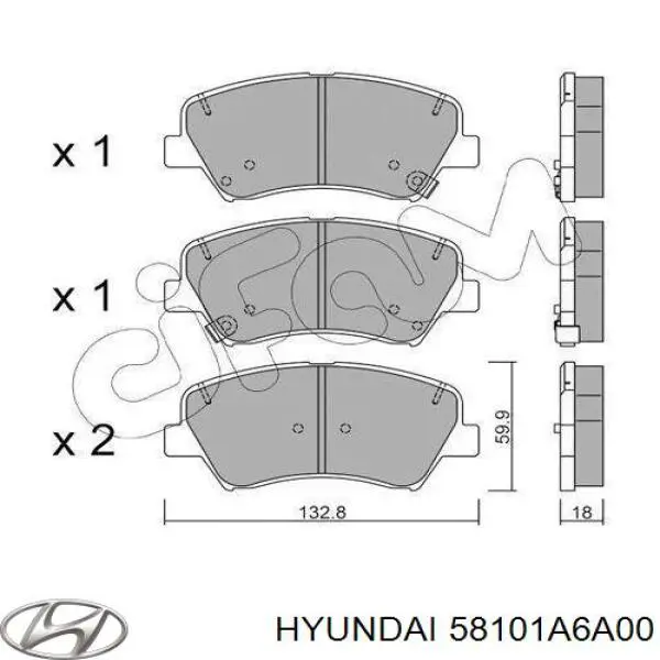 58101A6A00 Hyundai/Kia колодки гальмівні передні, дискові