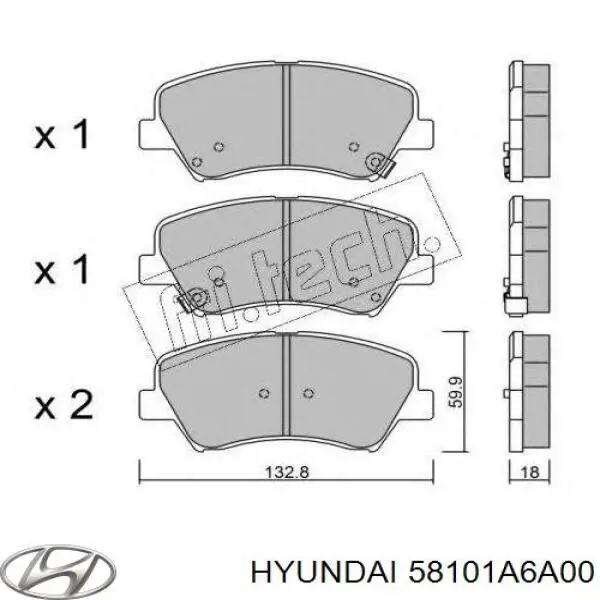 Гальмівні колодки Hyundai/Kia 58101A6A00 ціна, від 26.00 USD