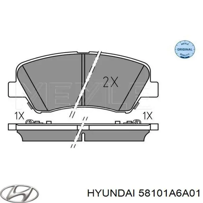58101A6A01 Hyundai/Kia колодки гальмівні передні, дискові