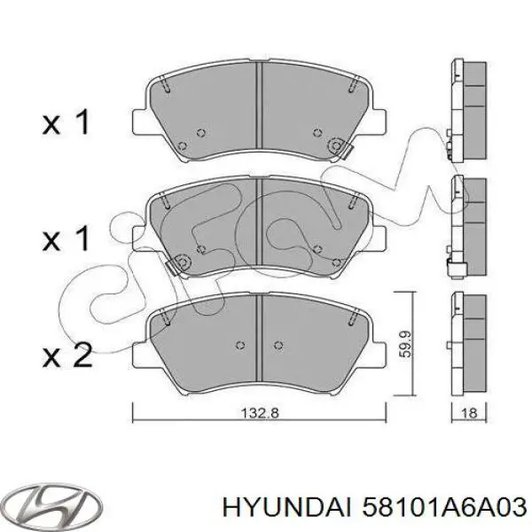 Гальмівні колодки Hyundai/Kia 58101A6A03 ціна, від 23.92 USD
