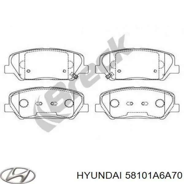 Передні тормозні колодки 58101A6A70 Hyundai/Kia
