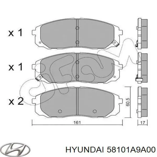 Передні тормозні колодки 58101A9A00 Hyundai/Kia