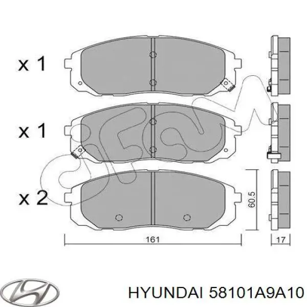 58101A9A10 Hyundai/Kia Передні гальмівні колодки