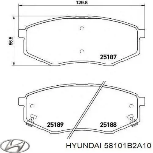 58101B2A10 Hyundai/Kia колодки гальмівні передні, дискові